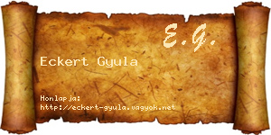 Eckert Gyula névjegykártya